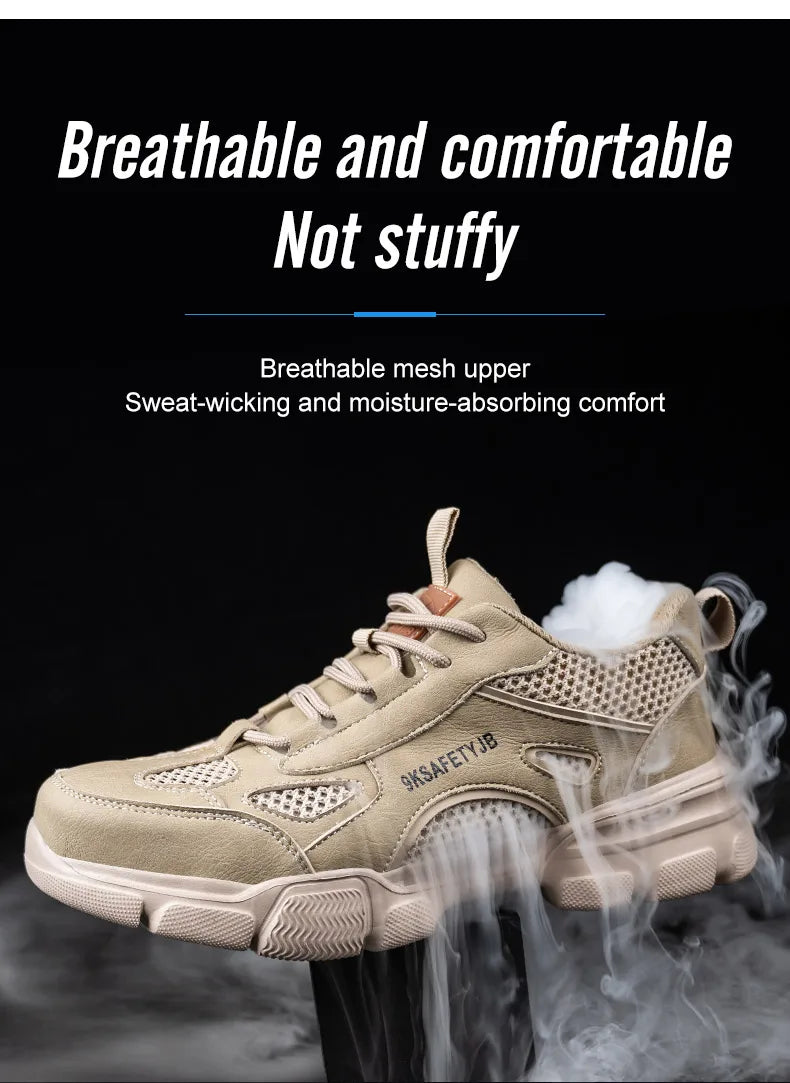 Breathable Steel Toe Safety Work Shoes – Lightweight & Unisex